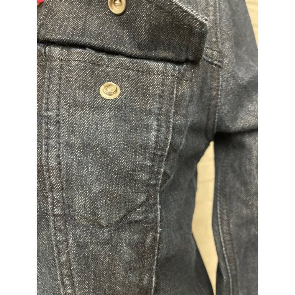 Levi Strauss & Co Women Long Sleeve Blue Denim Trucker Hoodie Jacket Size M - Picture 8 of 15